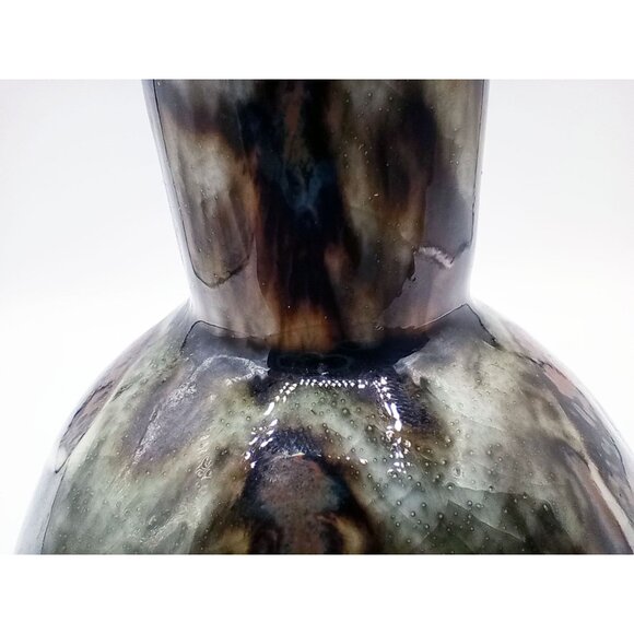 Vintage Bud Vase Wony  Japan Cherry Blossom Drip Glaze Handmade Pottery Kitschy - Picture 12 of 16